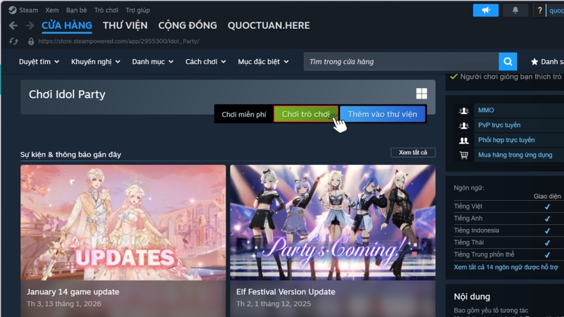 Nhấn Chơi trò chơi để bắt đầu tải game về máy