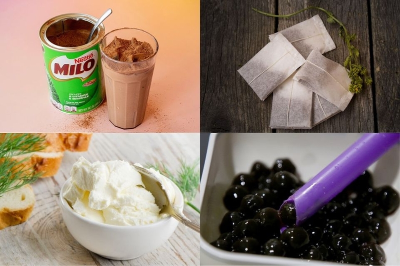 nguyên liệu Trà sữa milo kem cheese