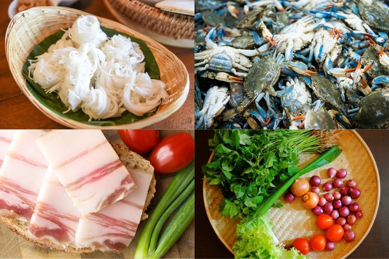 nguyên liệu bún riêu tóp mỡ