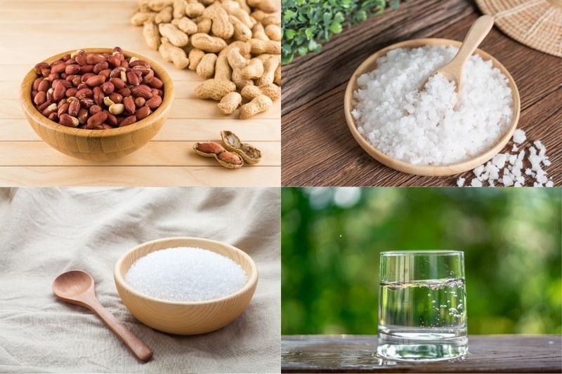 nguyên liệu cách làm lạc rang mặn ngọt