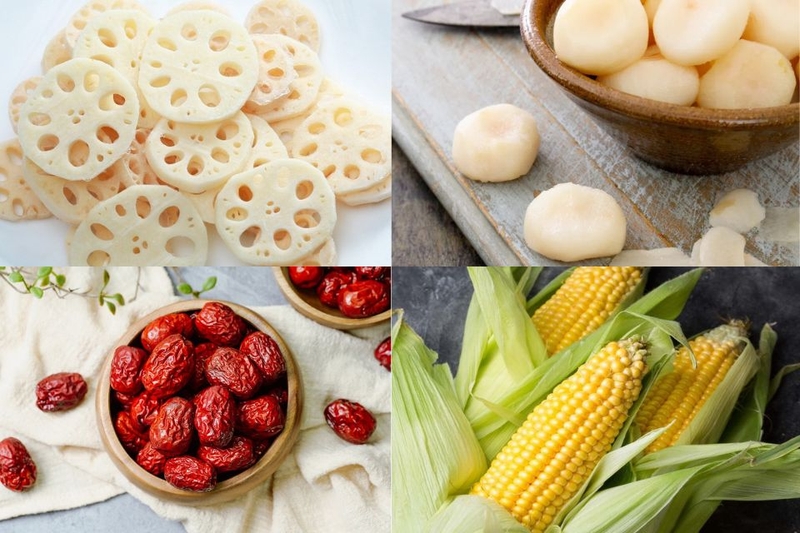 nguyên liệu chè củ sen củ năng