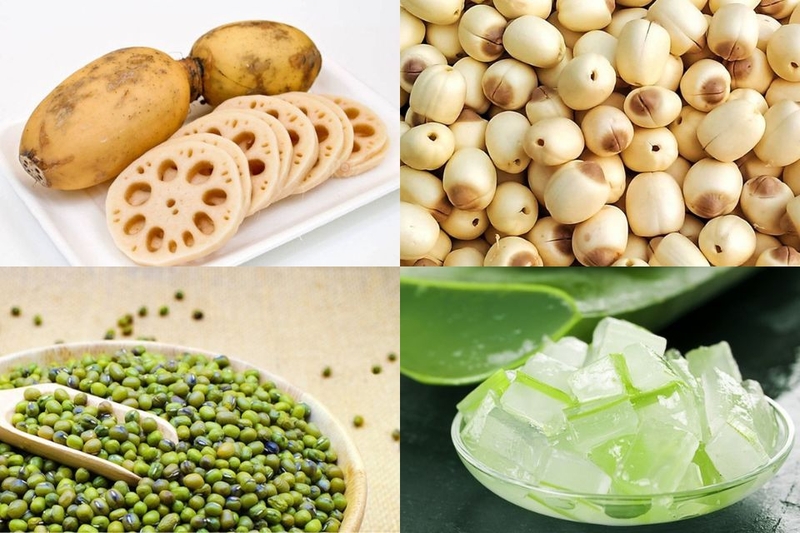 nguyên liệu chè củ sen đậu xanh