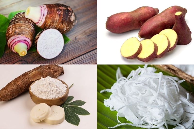 nguyên liệu chè khoai sọ khoai lang