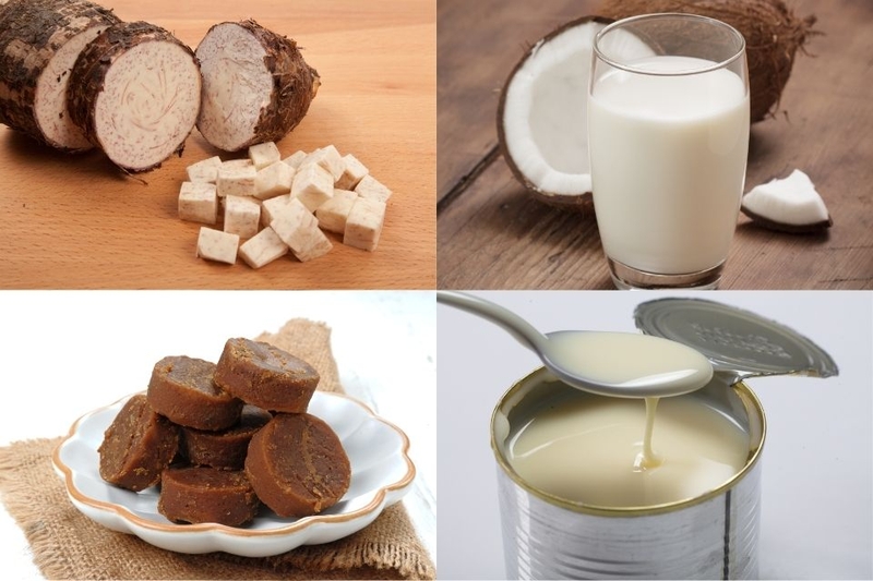 nguyên liệu chè khoai sọ viên