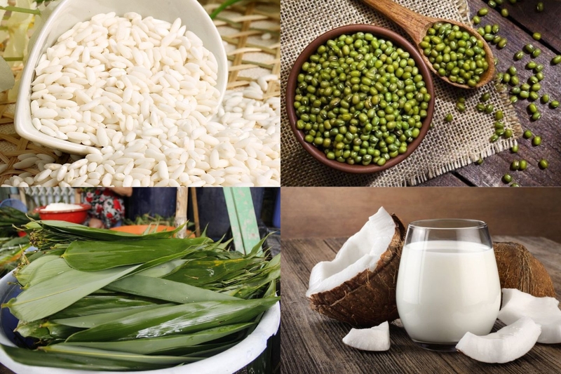 nguyên liệu làm bánh ú lá tre