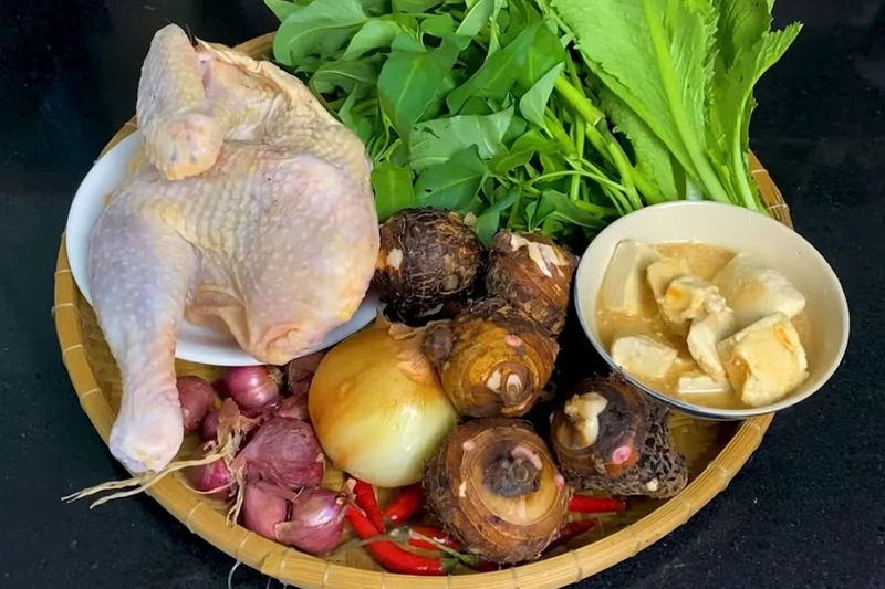 nguyên liệu lẩu gà nấu chao