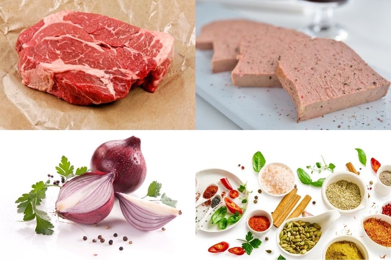 nguyên liệu nấu bắp bò sốt pate