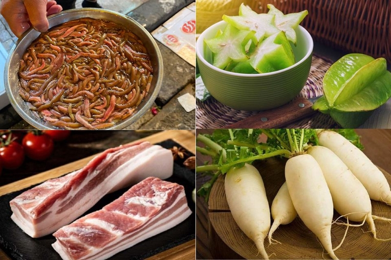 nguyên liệu rươi kho khế