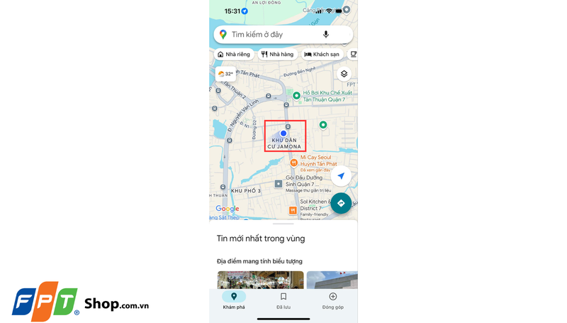 Bật chế độ định vị 2