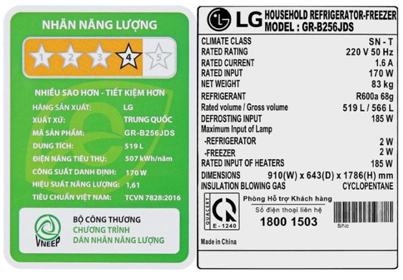 Nhãn năng lượng trên tủ lạnh là gì - 07