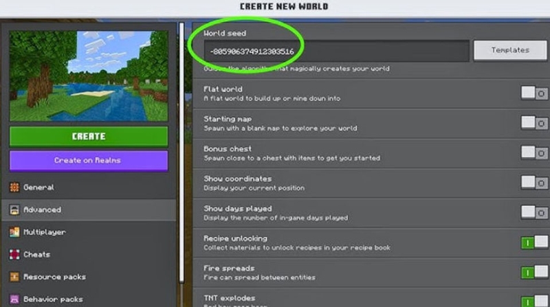 Nhập seed trong Minecraft - 01