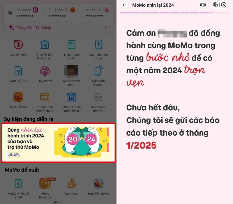 Cách xem Cùng nhìn lại 2024 với MoMo ảnh 1