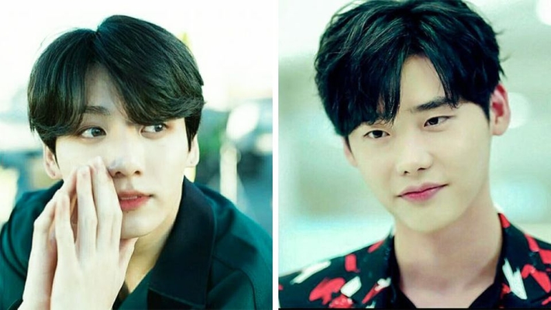 Kiểu tóc 7/3 nhuộm màu xanh rêu