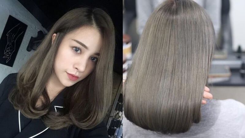 Màu tóc nâu xám đẹp 1