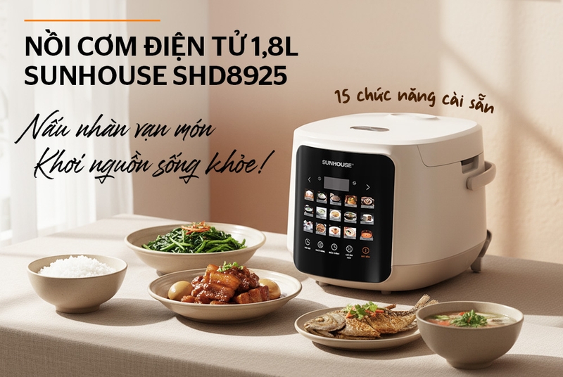 Nồi cơm điện tử Sunhouse 1.8 lít SHD8925 - hình 1