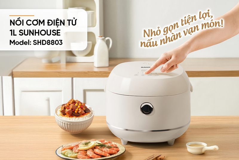 Nồi cơm điện tử Sunhouse 1 lít SHD8803 - hình 1
