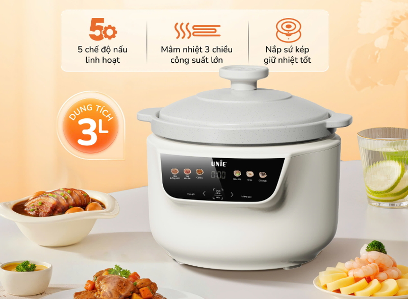 Nồi hầm dưỡng sinh 5 in 1 Unie 3 lít USC888 - hình 1
