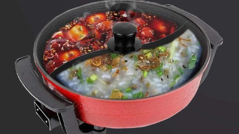 Nồi lẩu điện đa năng Mishio Mk112 có 2 ngăn