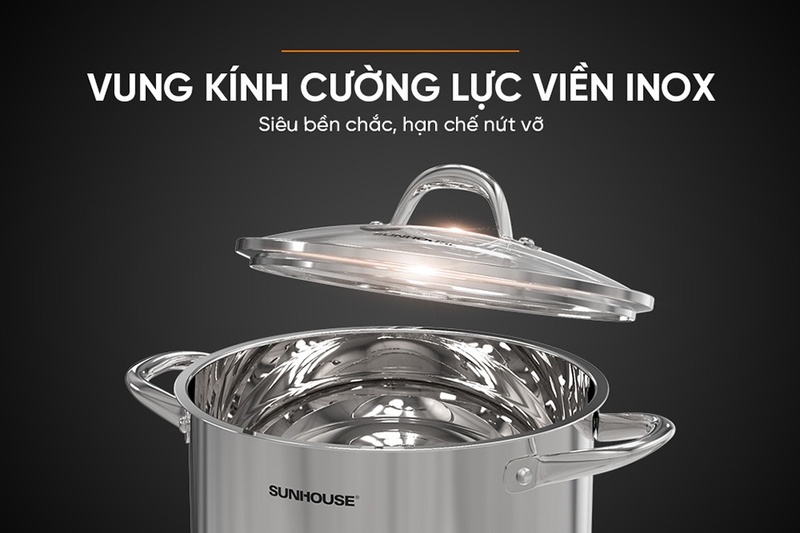 Nồi luộc gà inox 3 đáy Sunhouse SHG301-28 28cm (hình 5)