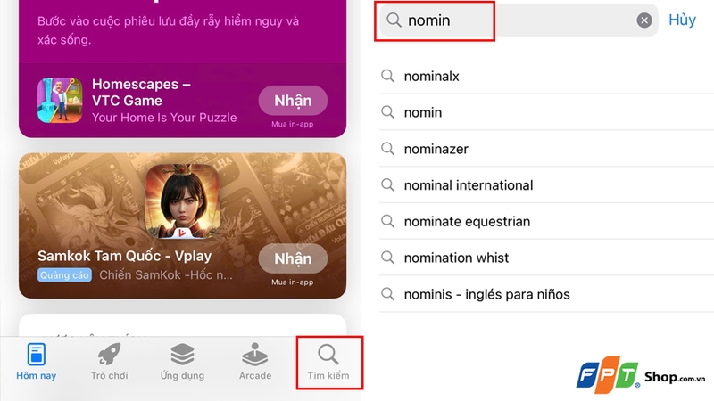 Nhập từ khóa "Nomin"