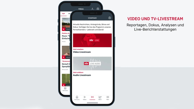 ntv Nachrichten cung cấp truyền hình trực tiếp và kho nội dung video đa dạng