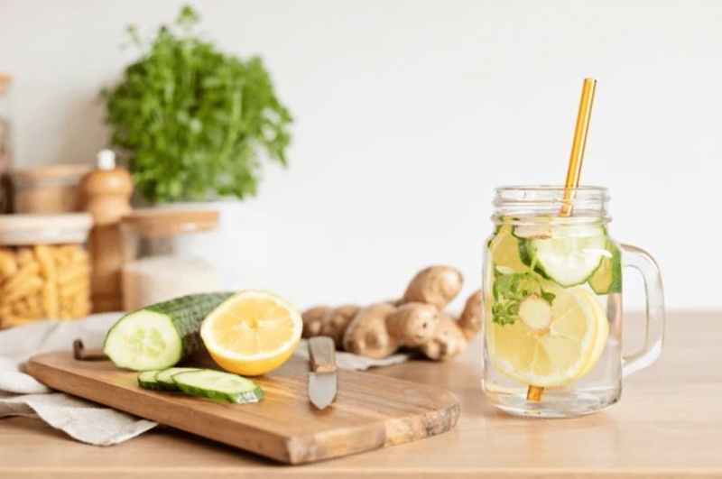 Nước detox chanh gừng 4