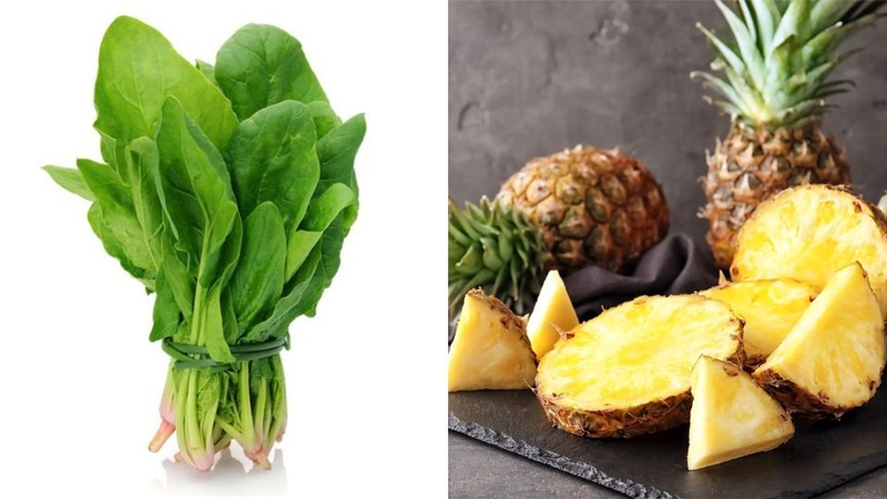 Nước ép cải bó xôi và dứa 1