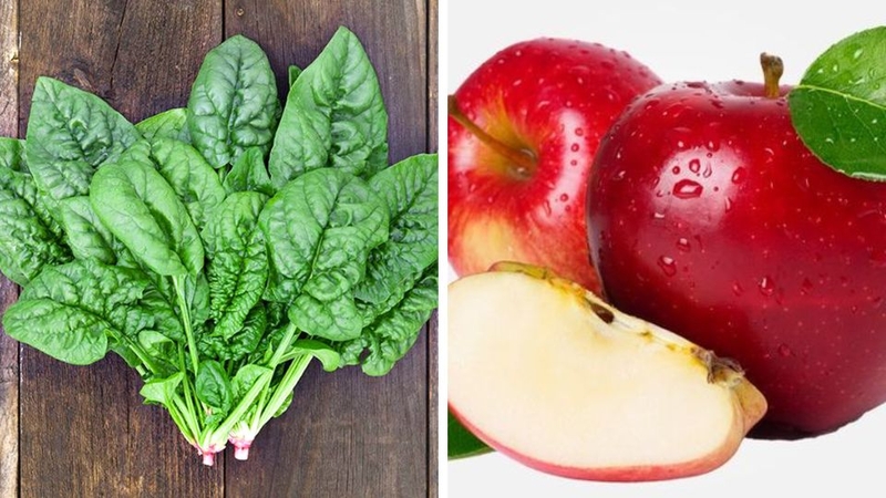 Nước ép cải bó xôi và táo 1