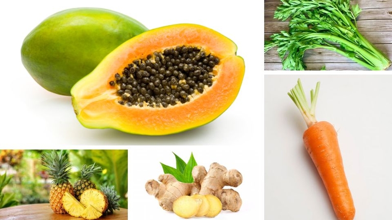 Nước ép đu đủ, cà rốt và cần tây 1