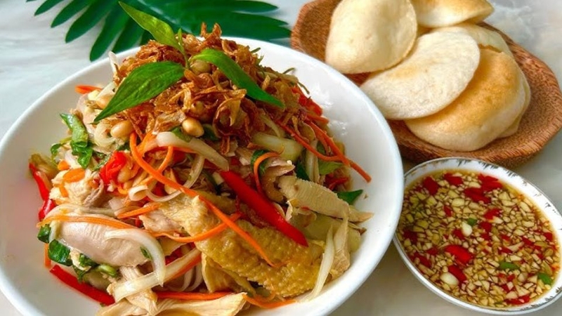 Nước mắm trộn gỏi hành tỏi phi