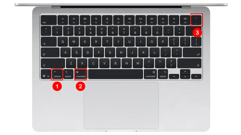 Hiển thị các tùy chọn tắt máy và khởi động lại Khởi động lại MacBook bằng nút Eject