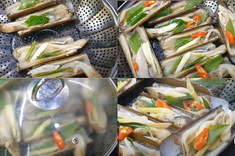 ốc móng tay hấp sả 5