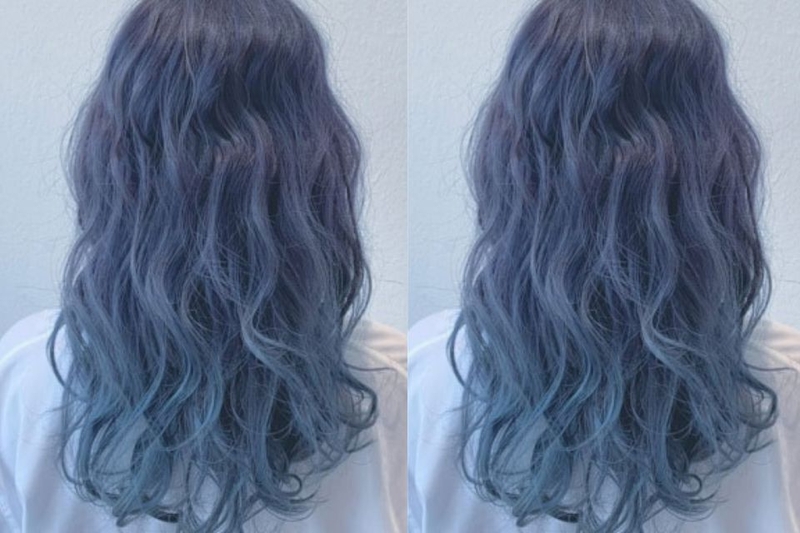 Ombre xanh dương khói