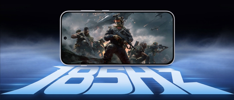 OnePlus Ace 7 và Ace 7 Pro hỗ trợ tần số quét 185 Hz, mang lại chuyển động mượt mà trong các tựa game tương thích.