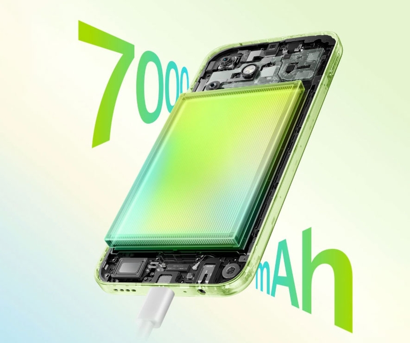 OnePlus N6 Lite sở hữu pin 7.000 mAh, hướng đến thời gian sử dụng dài sau mỗi lần sạc.