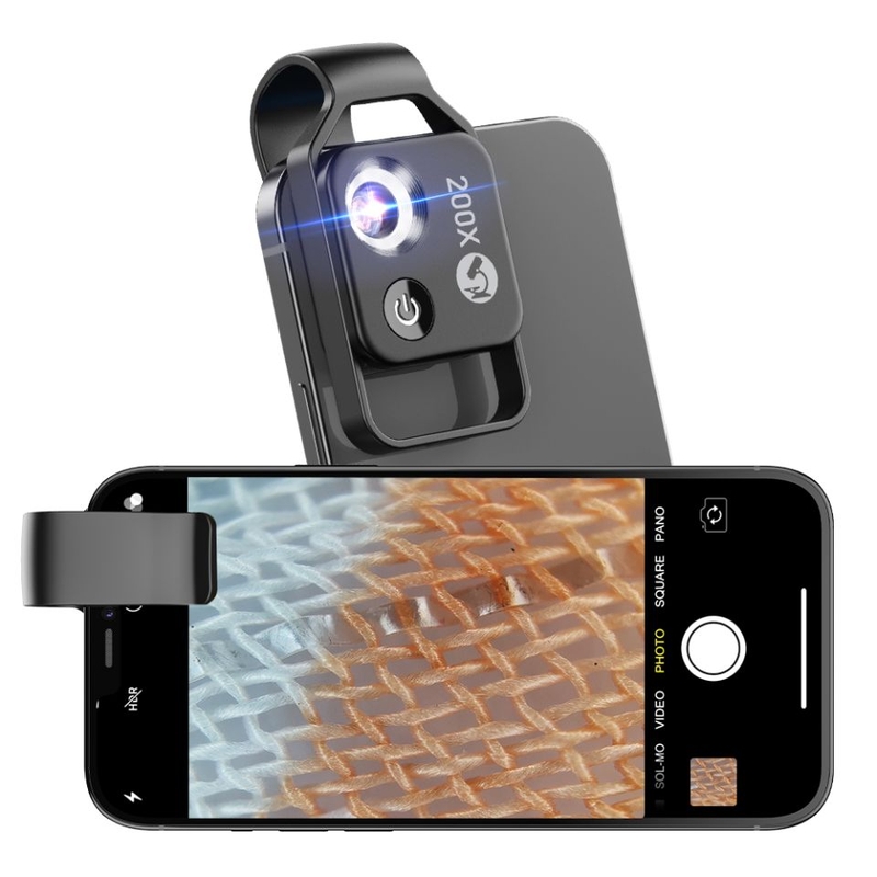 Ống kính camera điện thoại di động Apexel APL-MS002BK - Phóng đại 200X cho hình ảnh chi tiết