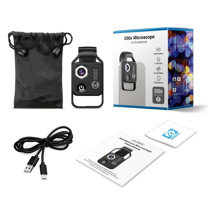 Ống kính camera điện thoại di động Apexel APL-MS002BK - Thiết kế gọn nhẹ, tiện lợi mang theo