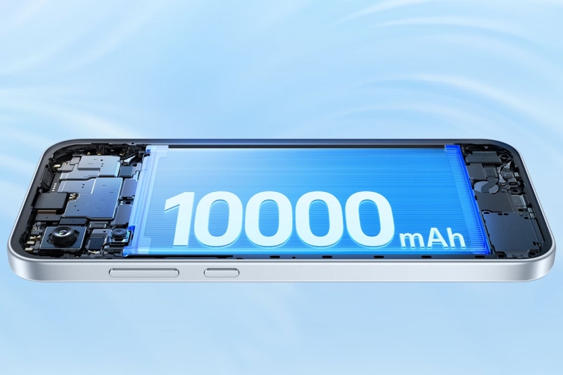OPPO A7 Pro Max 5G trang bị pin 10.000 mAh, hướng tới thời gian sử dụng dài hơn giữa các lần sạc.