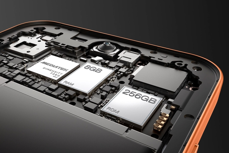 OPPO F35 Pro 5G dùng Dimensity 7360 MAX và bộ nhớ UFS 3.1, cải thiện tốc độ xử lý và truy xuất dữ liệu.
