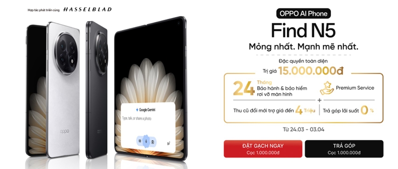 Siêu phẩm smartphone gập OPPO Find N5 sẽ ra mắt tại Việt Nam (ảnh 1)