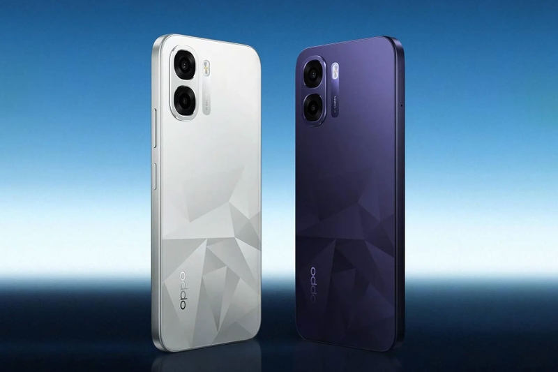 OPPO K15x được bán với hai lựa chọn Glacier White và Prism Purple.