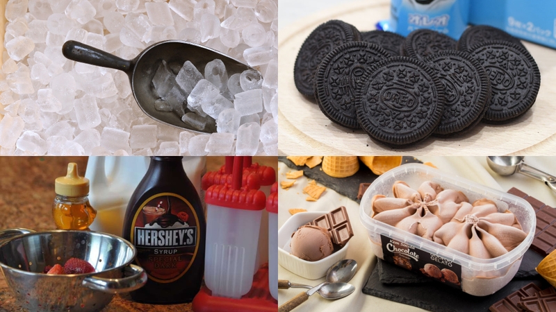 Nguyên liệu và dụng cụ làm Oreo đá xay
