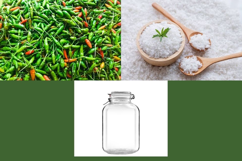 Nguyên liệu cần chuẩn bị cho món ớt ngâm muối