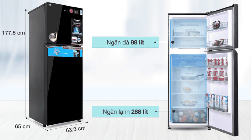 Tủ lạnh Panasonic Inverter 366 lít NR-TL381VGMV