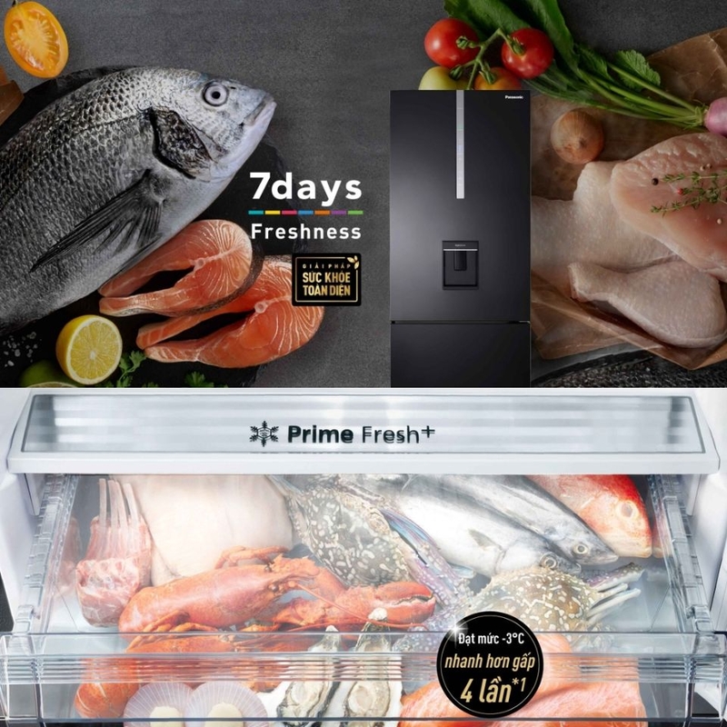 giữ thực phẩm tươi ngon nhờ Prime Fresh+ của Panasonic NR-BX471GPKV