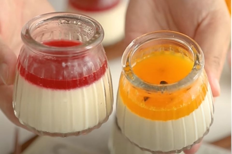 Thành phẩm panna cotta trái cây