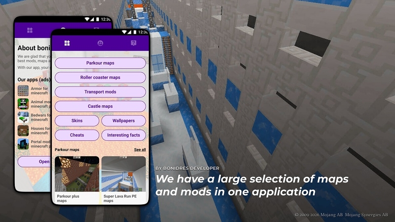 Những tính năng đáng chú ý của Parkour Maps for Minecraft
