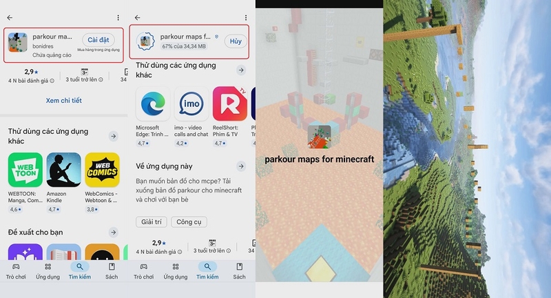 Cách tải Parkour Maps for Minecraft cho thiết bị Android