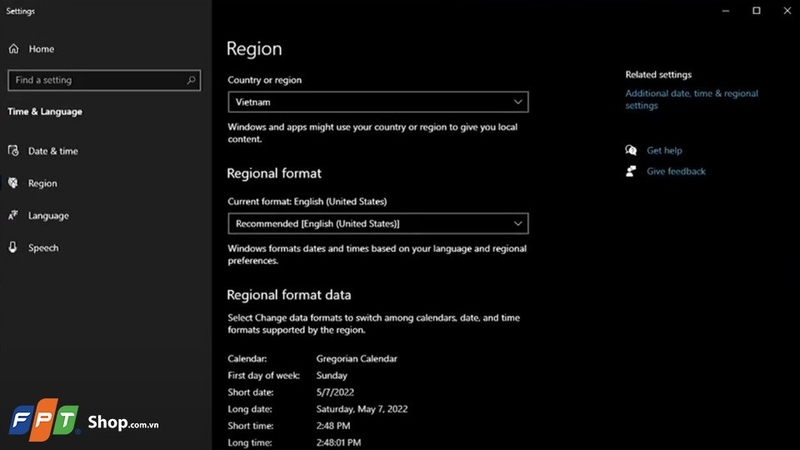 Vào Setting chuyển Region thành Vietnam