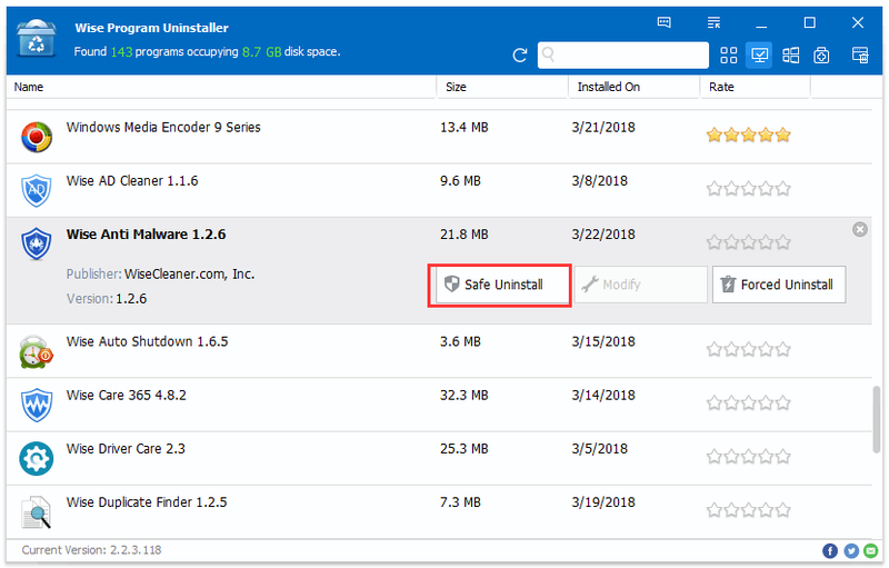 Wise Program Uninstaller